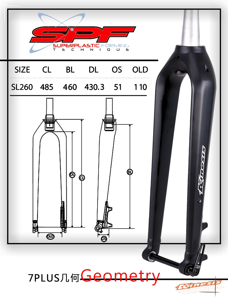 Kinesis 27," 650B 29er алюминиевая MTB Boost вилка жесткая коническая 1/8" до 1 1/" дисковый тормоз 110 мм x 15 мм через ось вилки