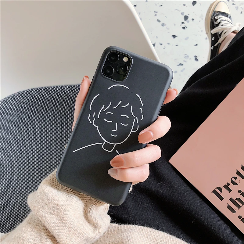 Милый простой парный чехол для телефона с рисунком для iphone 11promax чехол для iphone XR XSMAX X 6 6S 8 Plus задняя крышка мягкий чехол s Capa