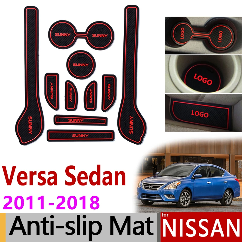 Противоскользящий коврик для Nissan Versa Sedan N17 Almera Sunny Latio 2011- аксессуары ворота слот подставка анти-Грязная дверь паз коврик