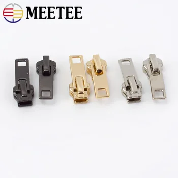 

Meetee 100pcs 5# 24X8mm High-grade Metal Zipper Head Bag Decoration Zippers DIY Wallet Zip Coat Costume Sewing Accessories G4-3