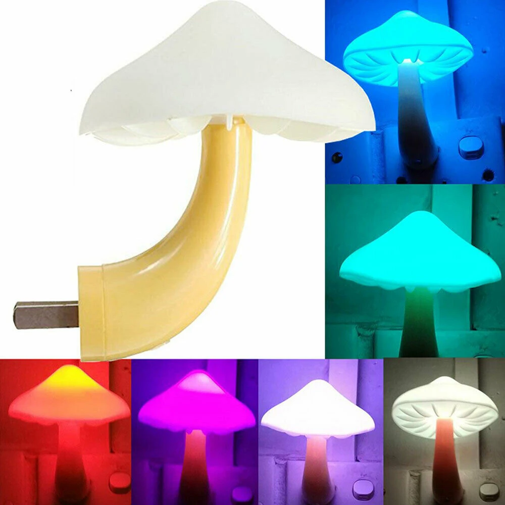 

LED Night Lights Mushroom Shape Automatic Sensor Bedroom Decor Wall Lamps for Kid Room Bedside Lamp
