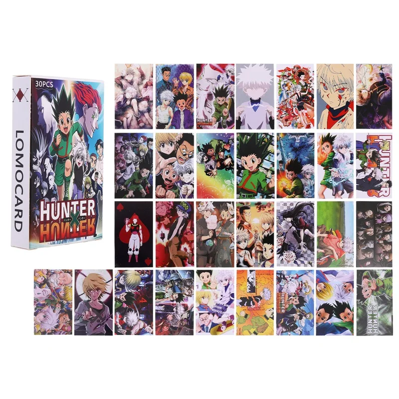 30 hojas/juego de cartas de Anime, colección de tarjetas de felicitación Hunter x Hunter Photocard Lomo, regalo de cumpleaños Sobre Carta