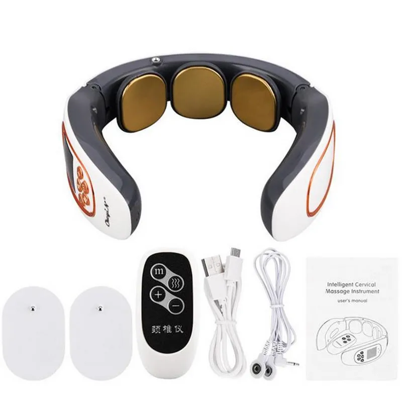 6 Heads Neck Massager Intelligent TENS Pulse Neck Massager with Heat  Cervical Spine Pain Relief Relaxation Therapy Shoulder Deep Tissue Massage  Remote Control
