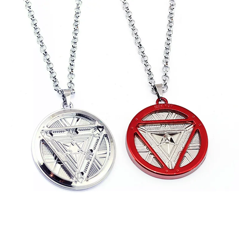 

Avengers Iron Man Necklace Anime Superhero Ironman Arc Reactor Metal Necklaces Pendants Accessories Figure Toys Doll Gift