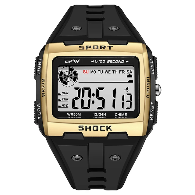 Grandi numeri facile da leggere orologio digitale da uomo resistente  all'acqua da 50 metri Sport all'aria aperta|Digital Watches| - AliExpress