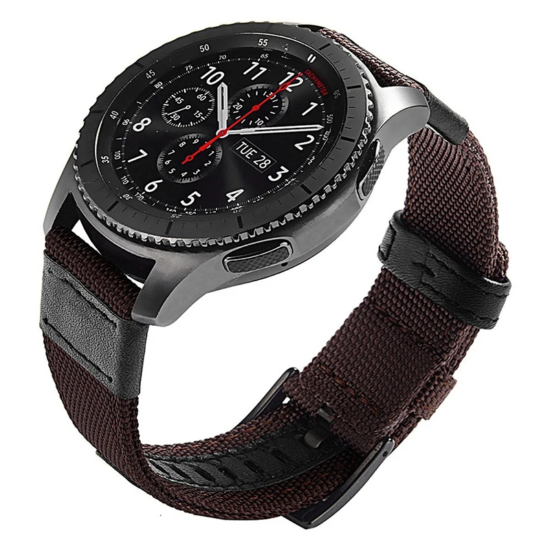 22 мм для samsung gear Sport S3 Classic Frontier Galaxy Watch 46 мм ремешок армейский зеленый нейлоновая ткань быстросъемный ремешок