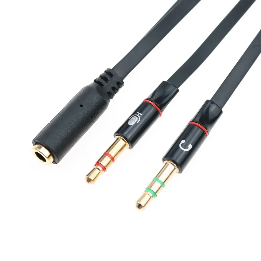 cltgxdd 50pcs 3 5 mm Headphone Audio Cable Earphone Micphone Y Splitter Adapter 1 Female to 2 male Connected Cord to Laptop PC