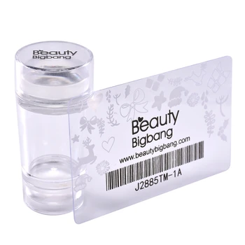 

BEAUTYBIGBANG Double Head Silicone Nail Stamper Clear Green Jelly 2.2cm 2.8cm Manicure Head Nail Art Stamping ScraperTool