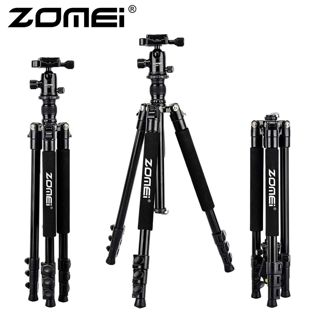 Zomei Q555 Professional Tripod Aluminum Flexible Portable Camera Tripod Stand Tripe with Ball Head for DSLR camera Smartphones