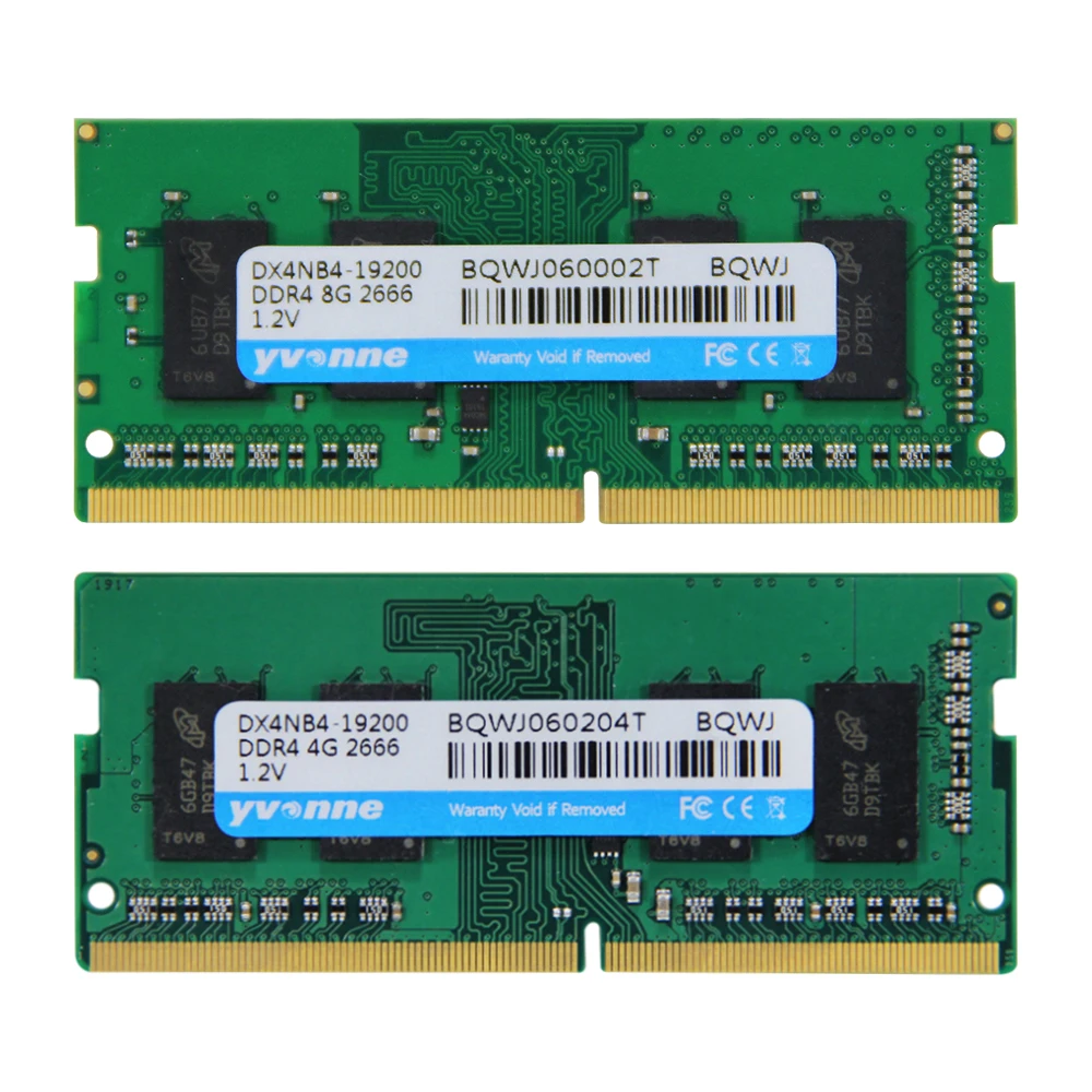 Yvonne DDR4 8GB 4GB RAM 2400Mhz 2666Mhz Память ноутбука SO-DIMM 4gb 8gb ноутбук память Sodimm 1 2 V | Компьютеры