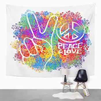 

Paisley Tapestry Hippie Symbols Tapestry For Bedroom Room Decor Wall Hanging Wall Art Tapestry Picnic Mat Beach Towel Bed Cover
