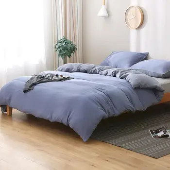 

Double color comforter bedding sets patchwork bed set nordic style bedding set King size duvet cover set Quilt Cover Pillowcase