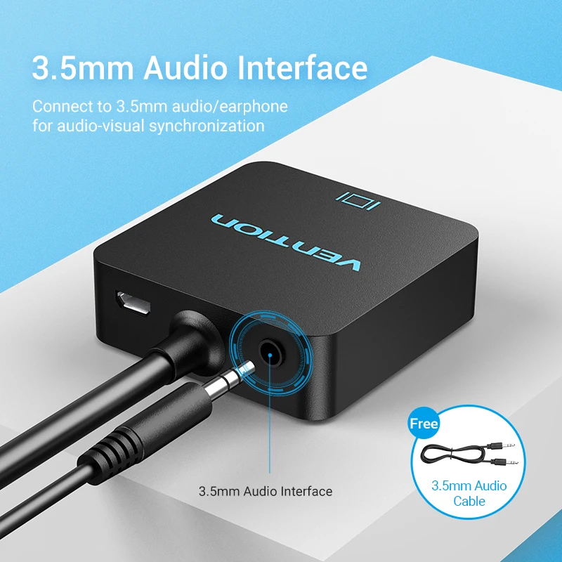 Vention HDMI к VGA PS4 адаптер HDMI Мужской к VGA Женский конвертер цифровой аналоговые аудио и видео преобразования для Xbox tv