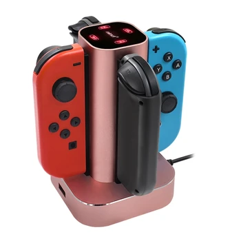 

4-in-1 Charging Stand Portable Charging Dock for Switch Joycon Pro Game Controller Fast Charging Station Charger Indicator Light