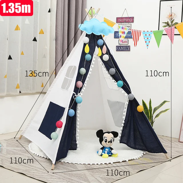 Children's Tent Kids Play Room Party Game Tents Events Toy Foldable Wigwam for Children House Indian Teepee Photography Props 2