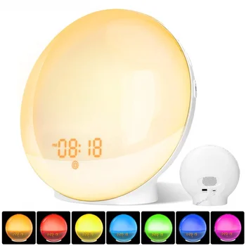 

Wake Up Light Digital Alarm Clock Night Light Sunrise Sunset Snooze Dual Alarm Clock With Nature Sounds FM Radio For Bedroom