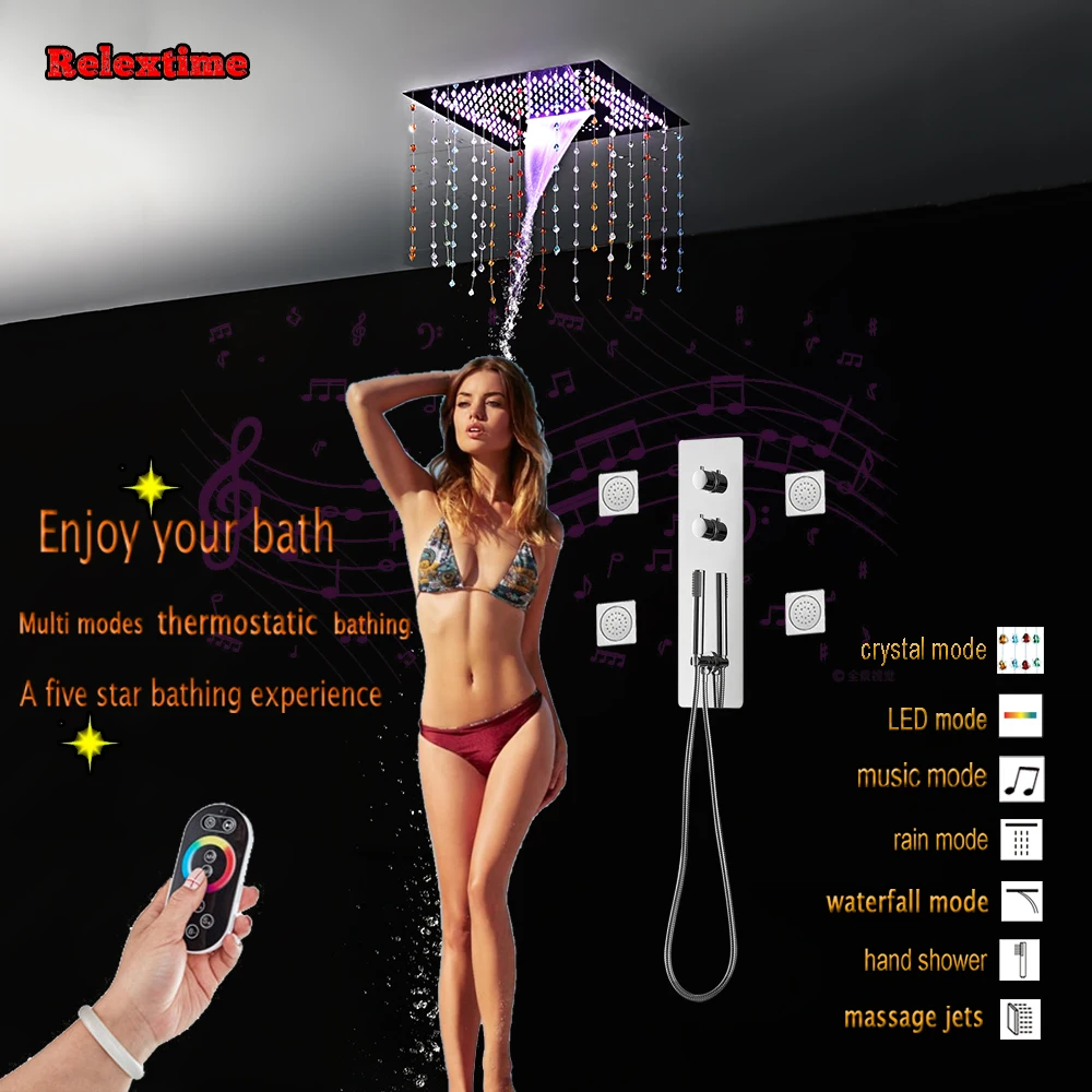 Хрустальная кварцевая насадка для душа с Bluetooth набор в ванную комнату