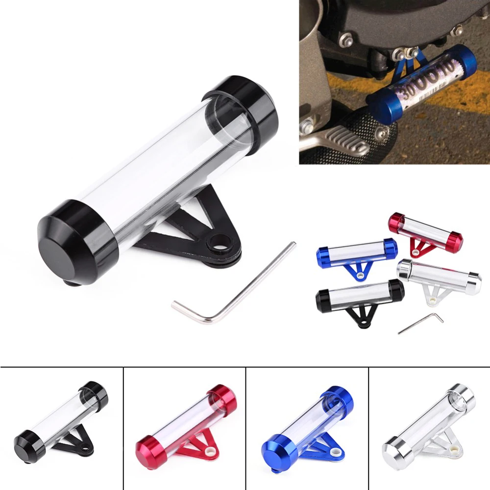 

Motorcycle Paper License Plate Motorcycle Secure Tax Disc Tube Cylindrical Holder Frame Waterproof Tax Holder Frame Tax Tube