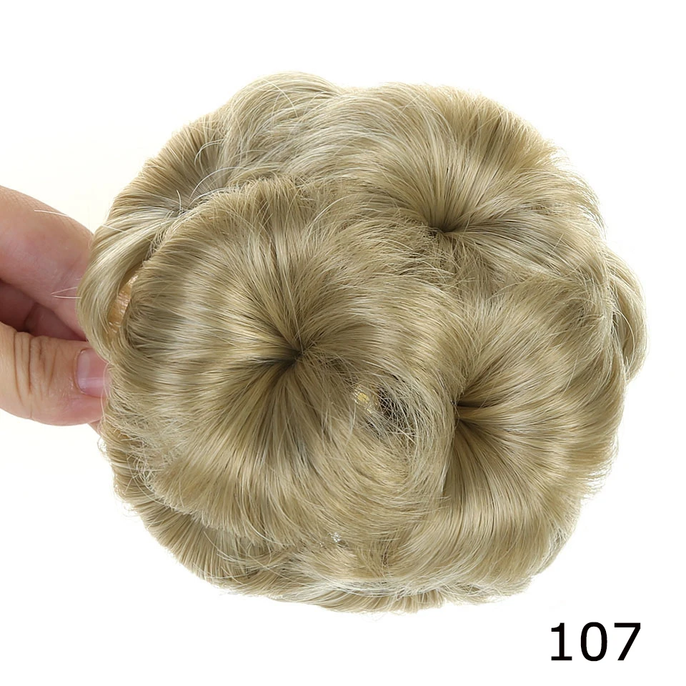 MEIFAN женский цветок шиньон волосы булочка пончик клип в шиньон для наращивания синтетические высокотемпературные волокна шиньон - Цвет: 107