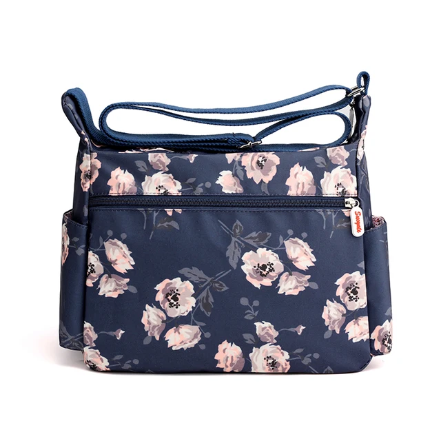 Multi-pocket Design Women's Shoulder Bag Fashion Casual Floral Pattern Women Bag High Quality Durable Fabric Nylon Handbag SAC 4