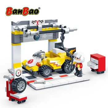 

BanBao Tire Pressure Monitor Pull Back Car Racing Vehicle Bricks Educational Building Blocks For Kids Children Model Toys 8633