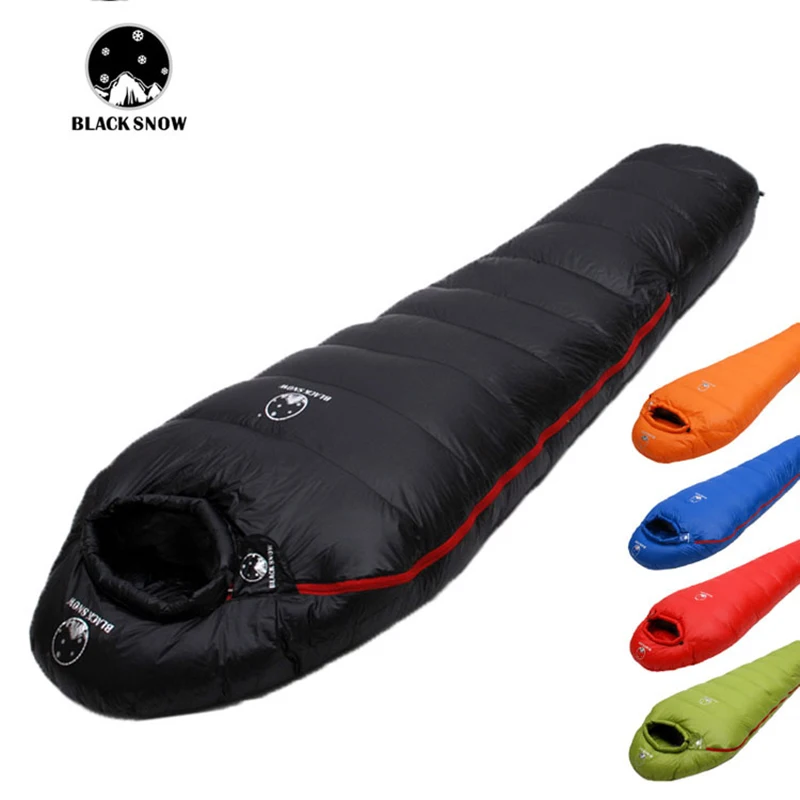 Black Snow Outdoor Camping Sleeping Bag Very Warm Down Filled Adult Mummy Style Sleep 4 Seasons Travel | Спорт и развлечения