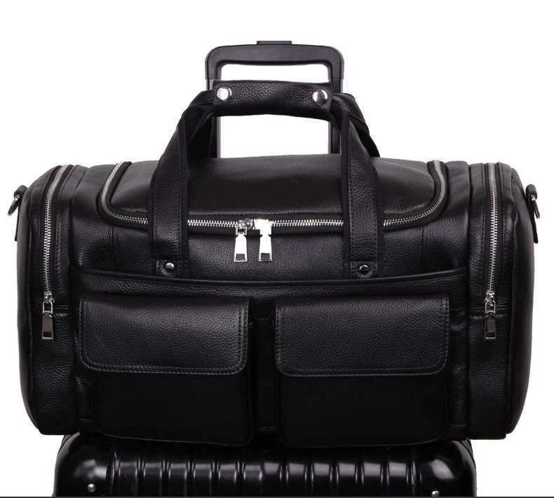 Extra Large Genuine Leather Travel Bag For Man 17