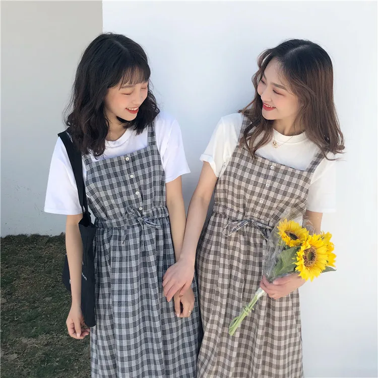 Kawaii Plaid Fashion Pinafore Summer Dress - 16 - Kawaii Mix