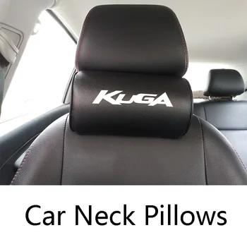 

Car Neck Pillows for Ford Kuga Black PU Leather Soft Headrest Pad Cars Pillow Accessories Interior