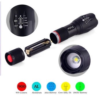 

Hunting Flashlight Torch Lintern Tactical Flashlights 900 lumens Waterproof Lamp Gun Mount NEW