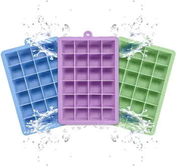 

3 Pack Ice Cube Trays, 24 Cubes Easy Release Small Ice Cube Trays with Lids BPA Free