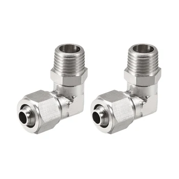 

uxcell 2Pcs 10mm Tube OD to 1/4PT Male Thread Elbow Quick Fittings Nickel Plated Copper for Air Compressors Aircraft Control