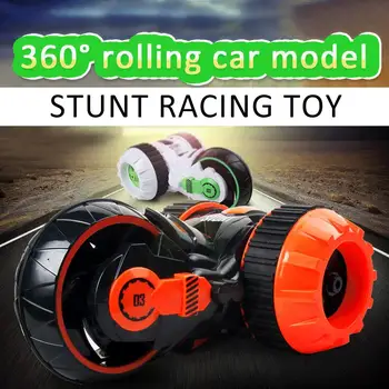 

Wireless RC Stunt Car Toy Double Shake High Speed LED 360 Degree Rolling Car Model 3 Wheeled Stunt Racing Car Toy