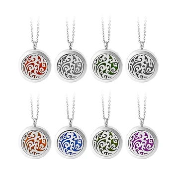 

1pc Aroma Locket Necklace with 10pcs Pads Magnetic Stainless Steel Aromatherapy Essential Oil Diffuser Perfume Locket Pendant