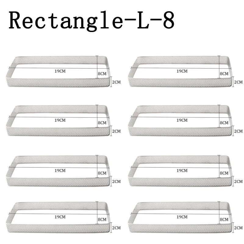SHENHONG прямоугольные формы из нержавеющей стали, тарталетки, французские формы для муссов и десертов, фруктовый пирог, пирог, форма для пирожных, au Citron, Сырная сковорода - Цвет: Size L 8 Pieces