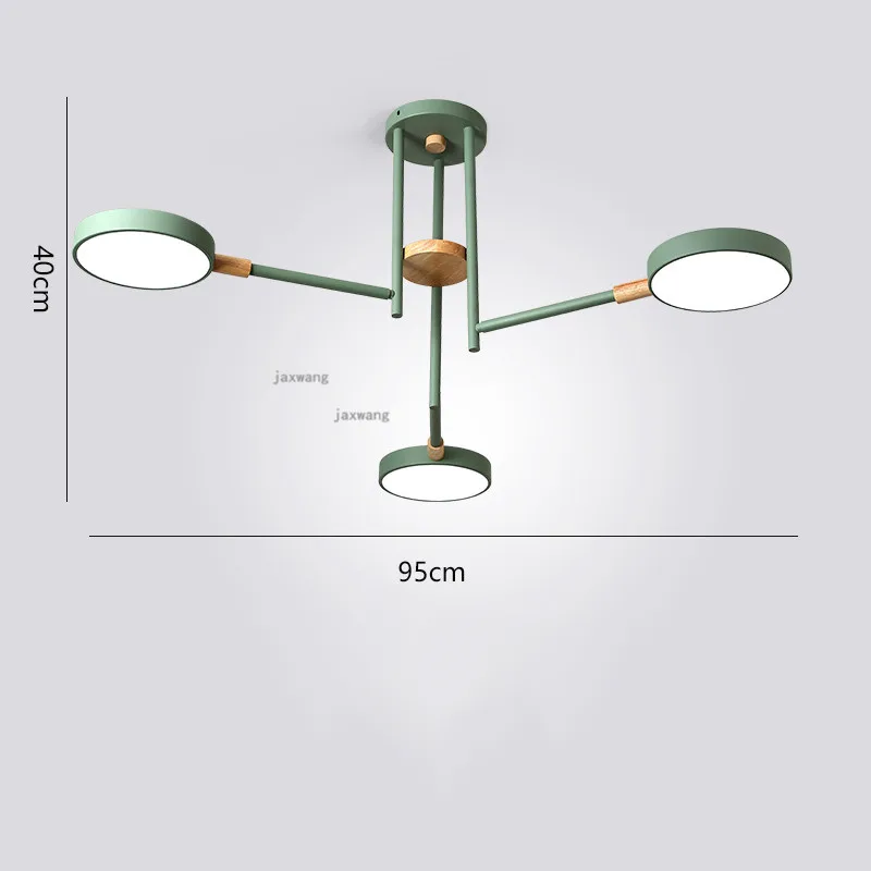 Скандинавские Креативные люстры в стиле лофт, Современная Потолочная люстра для гостиной, светодиодный подвесной потолочный светильник, люстра для ресторана, освещение - Цвет абажура: C green 3heads