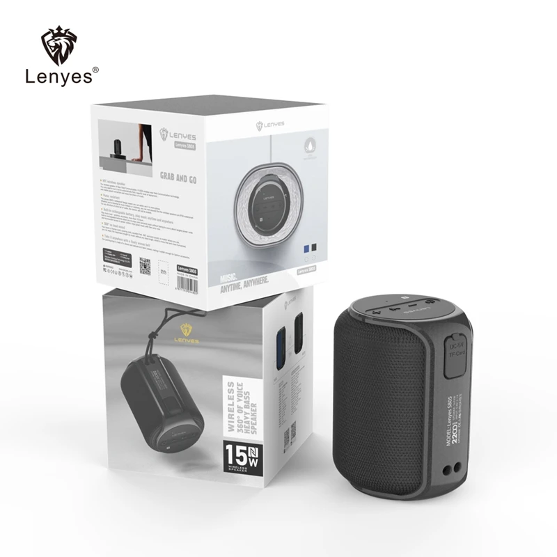 Bluetooth 4 2 TWS колонки Lenyes водонепроницаемые IPX6 с объемным звуком на 360 градусов 15 Вт