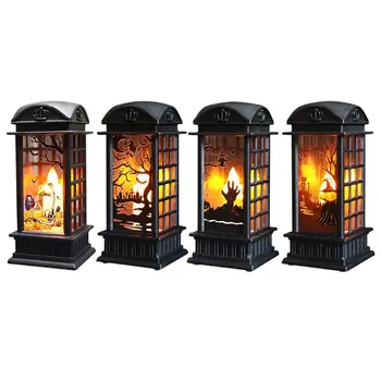 

Halloween Decoration Vintage Witch Pumpkin Skull LED Wind Light Hanging Lamp B0KC