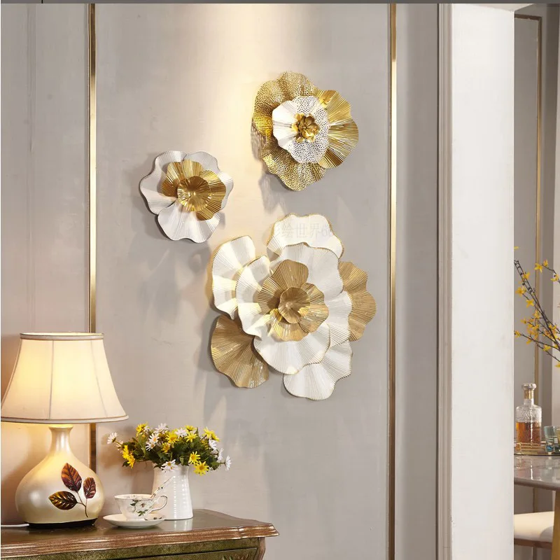 Европейский полый цветочное украшение для стены 3D стерео кованого железа настенный, для дома диван фон рисунок-Наклейка на стену R2361