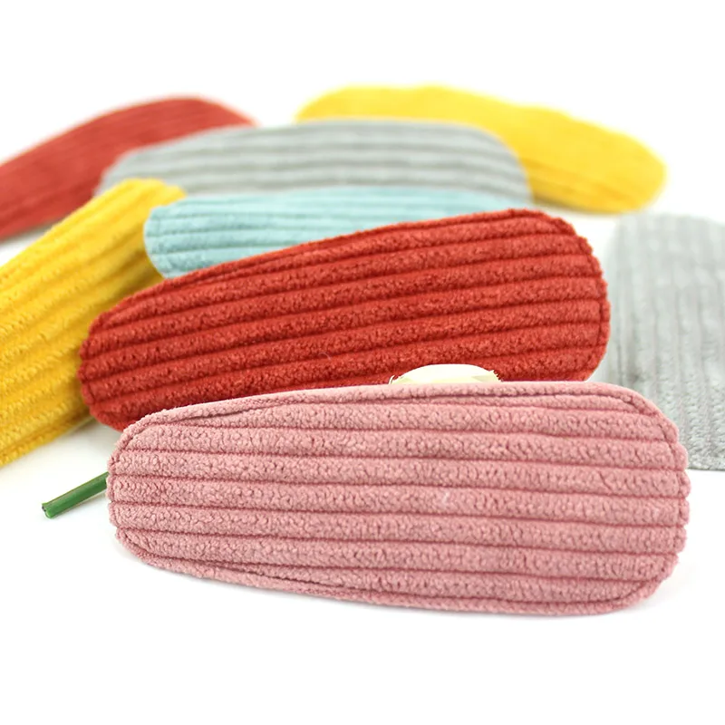 

30Pcs 3*8cm Flannelette BB Clip Padded Appliques DIY Baby Headwear Accessories Handmade Hairpin Decor Crafts Wholesale