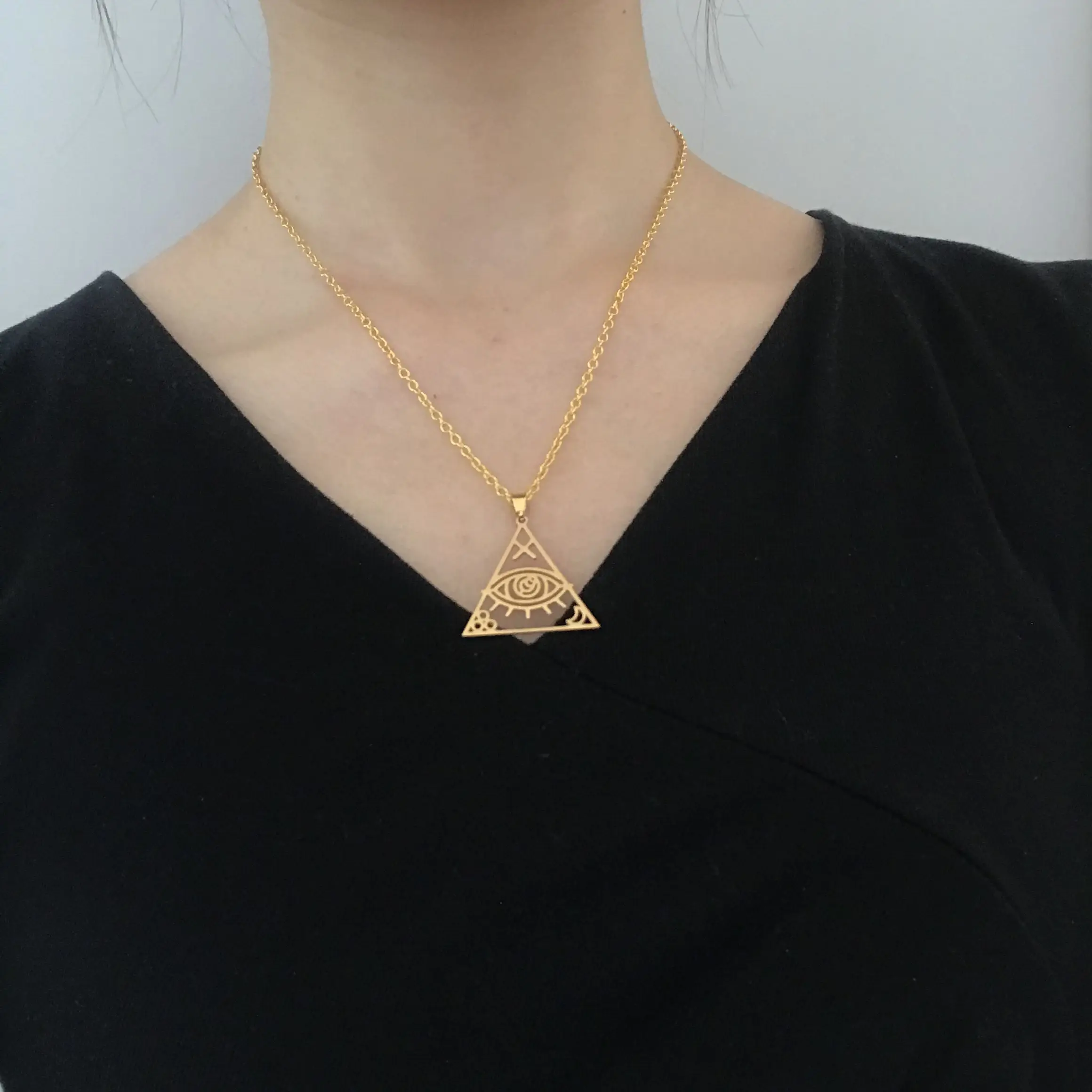Eye Of Provdence Necklace/pendant. Made From Sold Wood. All-seeng