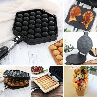 

Non-Stick Waffles Maker Sandwich Iron Machine Kitchen Gas Pan Household Bubble Egg Cake Oven Breakfast Machine
