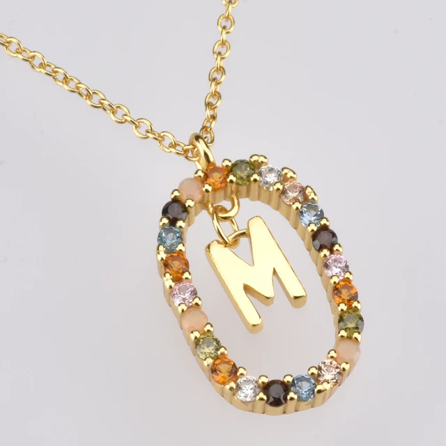 ANDYWEN 925 Sterling Silver Gold Letters A - Z Initial M S C K Alphabet Pendente Long Chain Necklace Say My Name Fine Jewelry 4