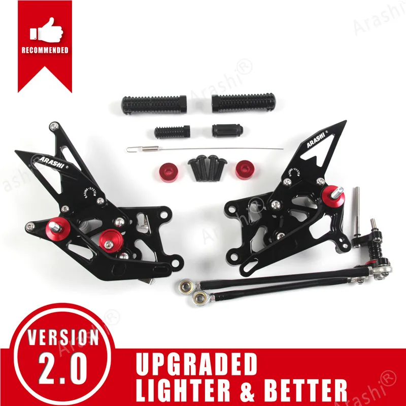 ARASHI для HONDA CBR600RR 2007-2008 Rider Rearsets CBR 600 CBR600 RR 2007 2008 07 08 Регулируемые подножки для ног - Цвет: Black