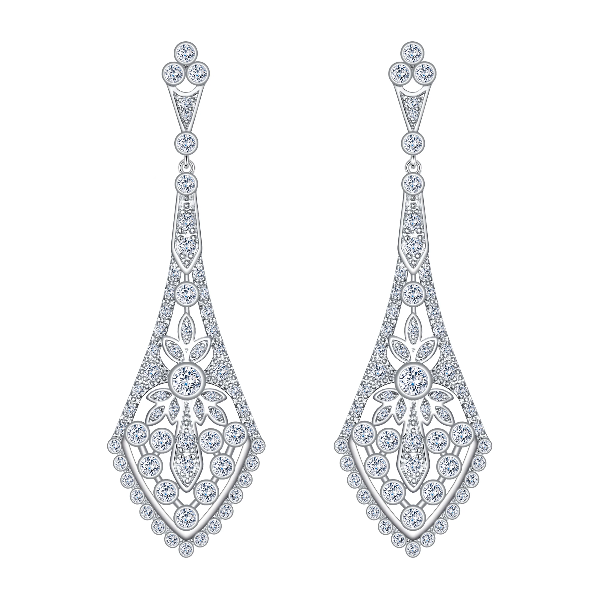 Женские серьги гвоздики в стиле арт деко модные геометрические с кристаллами