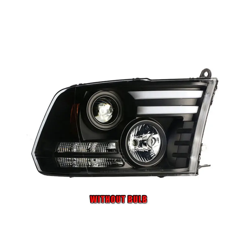 2 шт. автомобильный стиль светодиодный фары forDodge Ram 2013- для Ram Головной фонарь светодиодный DRL Объектив двойной луч H7 HID Xenon bi xenon объектив - Цвет: without bulb