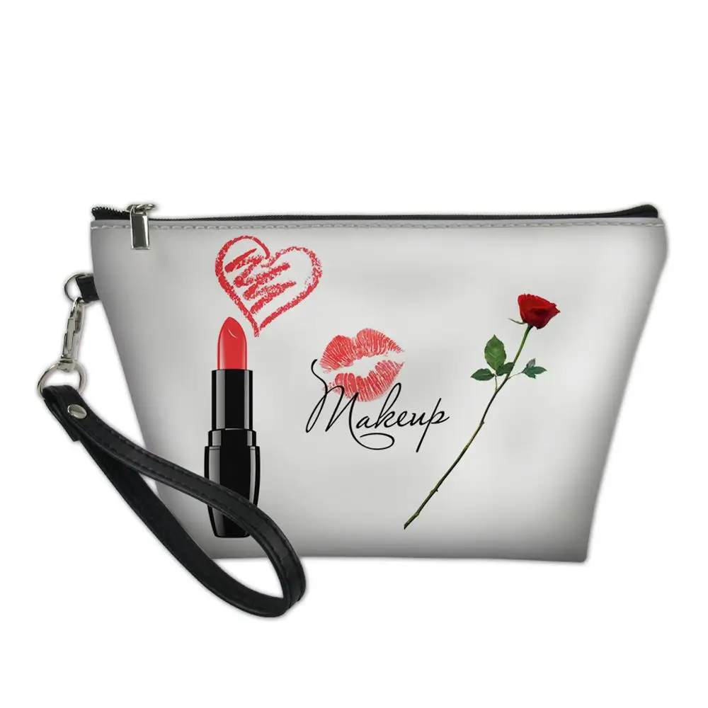 

Cosmetic Bags Rose Red Evening Bags Little Lady Travel Make Up Bags Women Makeup Pouch Neceser Toiletry Organizer Clutch Case