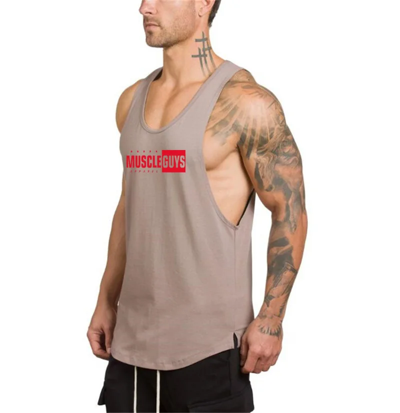 Muscleguys Фитнес Мужская для спортзала Стрингер майка мужская бодибилдинг одежда спортивные майки Тяжелая атлетика Спортивная одежда без рукавов рубашка