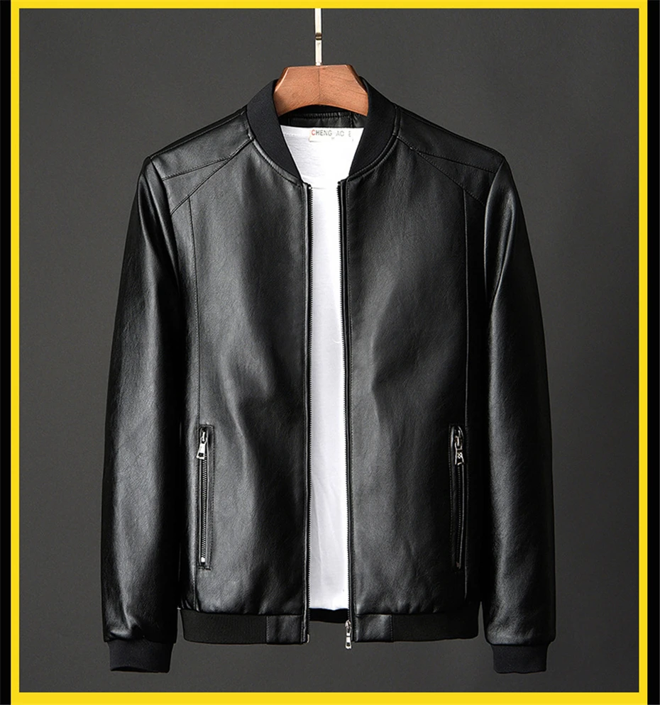8XL Leather Jacket Bomber Motorcycle 