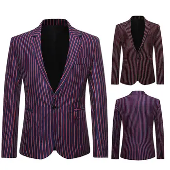

Men's Striped Blazer Fashion Business Slim Men's Wedding Jacket, Large Size Banquet Wedding Party Club Dress Men's Wear